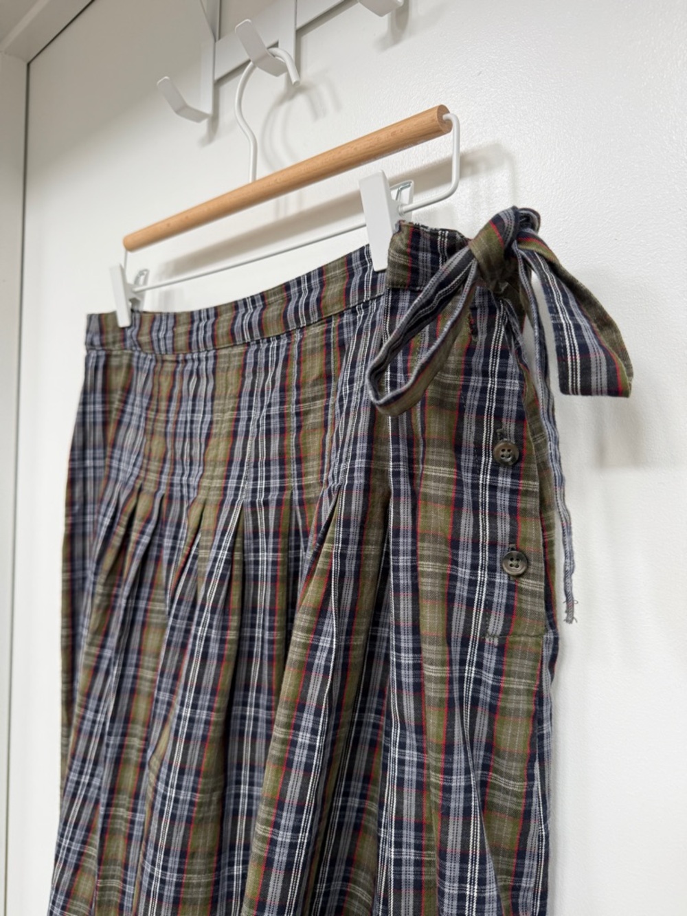 Damson Madder Josie Midi Skirt - Multi Check - Picture 5 of 8